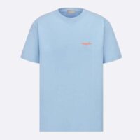 Dior CD Men Christian Dior Couture Relaxed-Fit T-Shirt Blue Cotton Jersey