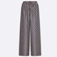 Dior CD Women Dior Chez Moi Pants Blue Oblique Silk Twill