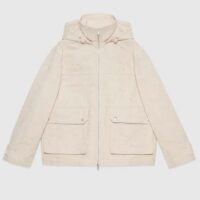 Gucci Women Jumbo GG Canvas Puffer Jacket Cotton Lined High Neck