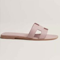 Hermes Unisex Oran Sandal Purple Epsom Calfskin Natural Leather Sole