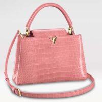 Louis Vuitton LV Women Capucines MM Pink Brilliant Alligator Leather N94260