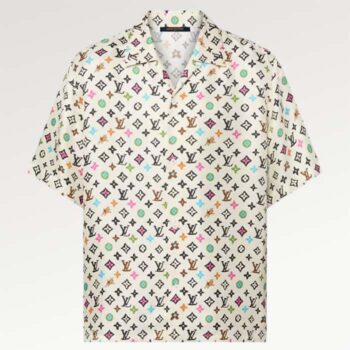 Louis Vuitton Women LV Monogram Printed Short-Sleeved Silk Shirt Relaxed Fit 1AFQ27
