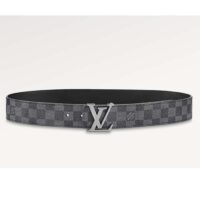 Louis Vuitton Unisex LV Initiales 40 MM Reversible Belt Grey Canvas Calf Leather M0213T