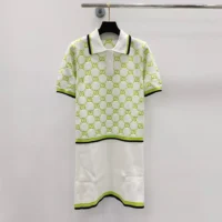 Cotton Polo Dress with GG Intarsia 788764XKD1R9172