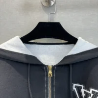 Louis Vuitton Men Graphic Intarsia Zipped Cotton Hoodie 1AFXKW