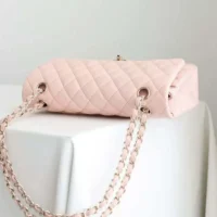 Chanel Women Classic 11.12 Handbag in Lambskin Leather-Light Pink