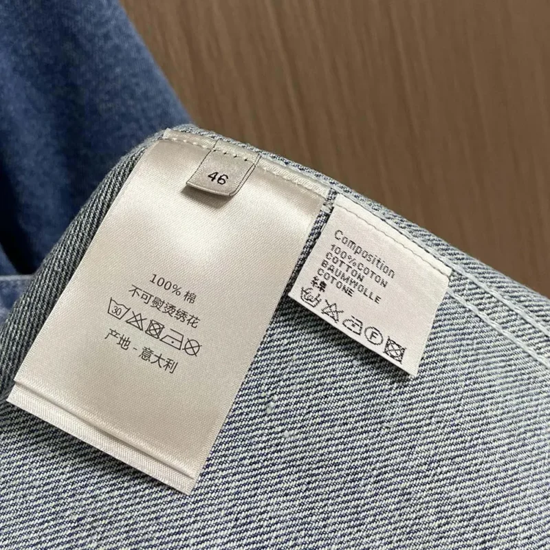 Dior Men Charm Overshirt Blue Cotton Twill 493D498A383X