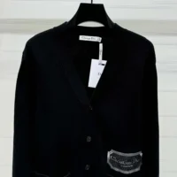 Dior Men Christian Dior Couture Cardigan Black Cashmere Jersey