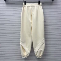Louis Vuitton Men Monogram Accent Knit Jogging Pants-Milky White 1AGCJE