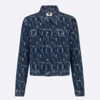 Jacket Cotton Denim with Blue Miss Dior Allover Motif