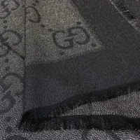 Gucci Unisex GG Jacquard Silk Wool Shawl-Black 6636713GC431000