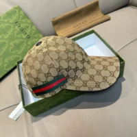 Gucci Unisex Original GG Canvas Baseball Hat with Web-Beige 200035KQWBG9791