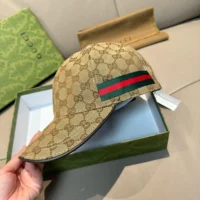 Gucci Unisex Original GG Canvas Baseball Hat with Web-Beige 200035KQWBG9791