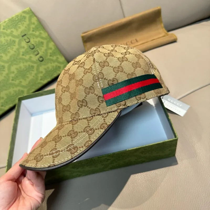Gucci Unisex Original GG Canvas Baseball Hat with Web-Beige 200035KQWBG9791