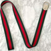 Gucci Unisex Web Wide Belt with Gucci Script Buckle 787895HAAGV8479