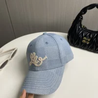 Louis Vuitton Unisex Damier Denim 3D Cap-Blue M7534M