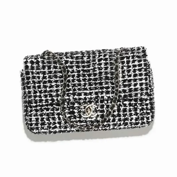 Chanel Women Small Flap Bag Sequins Silver Tone Metal
