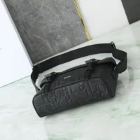 Dior Men Hit the Road Messenger Bag with Flap Black Dior Gravity Leather