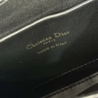 Dior Women Medium 30 Montaigne Avenue Top Handle Bag Black Ribbed Calfskin