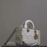 Dior Women Medium Lady D-Joy Bag Latte Graphic Cannage Calfskin