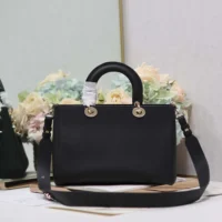 Dior Women Medium Lady D-Sire My ABCDior Bag Black Taurillon Leather