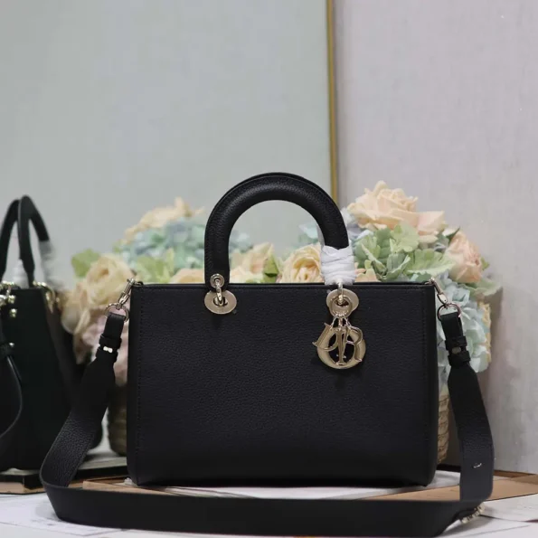 Dior Women Medium Lady D-Sire My ABCDior Bag Black Taurillon Leather