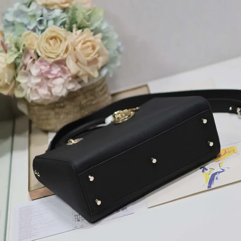 Dior Women Medium Lady D-Sire My ABCDior Bag Black Taurillon Leather