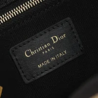 Dior Women Small Dior Book Tote Blue Dior Oblique Embroidery and Calfskin