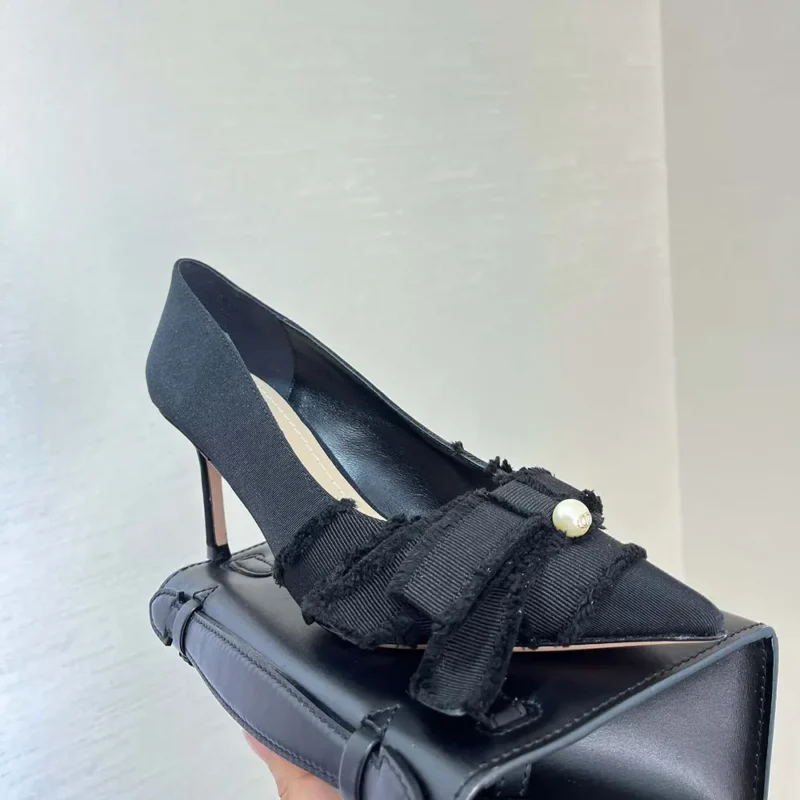 Dior Women Adiorable Pump Black Fringed Grosgrain