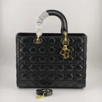 Dior Women Large Lady Dior Bag Black Cannage Lambskin M0566ONGE