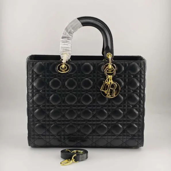 Dior Women Large Lady Dior Bag Black Cannage Lambskin M0566ONGE