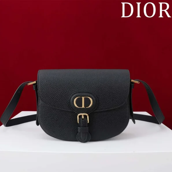 Dior Women Medium Dior Bobby Bag Black Grained Calfskin M9337USKU