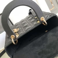 Dior Women Medium Lady Dior Bag Black Cannage Lambskin M0565ONGE