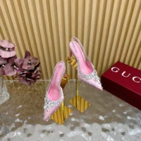 Gucci Women Pump with Crystals Light Pink Satin 812192FAD2V5741