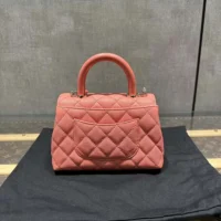 Chanel Caviar Quilted Extra Mini Coco Handle Flap Bag-Orange