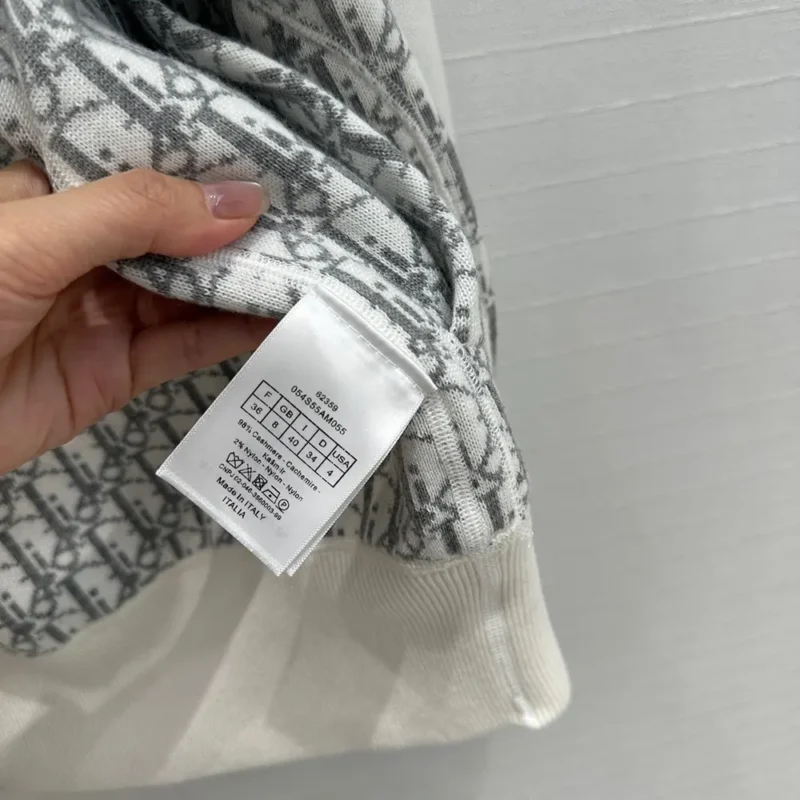 Dior Men Hooded Track Jacket White Cotton Knit and Cashmere