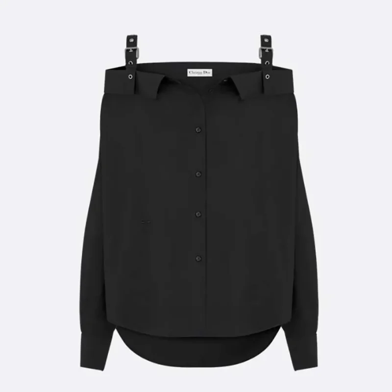 Dior Women Blouse Black Cotton Poplin 521B85A3356_X9000
