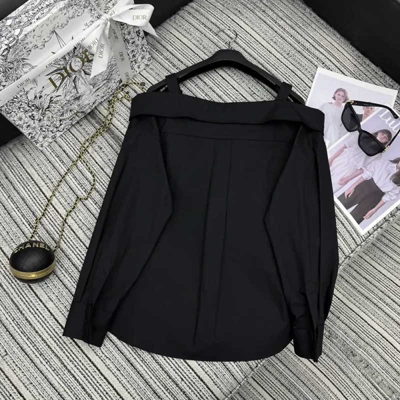 Dior Women Blouse Black Cotton Poplin 521B85A3356_X9000
