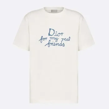 Dior Women DIOR AND HYLTON NEL T-Shirt Relaxed Fit White Cotton Jersey