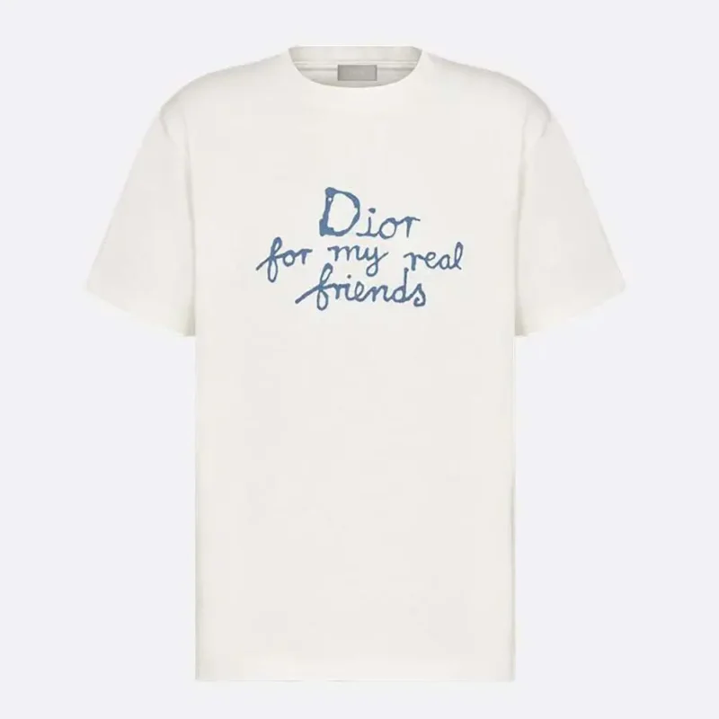 Dior Women DIOR AND HYLTON NEL T-Shirt Relaxed Fit White Cotton Jersey