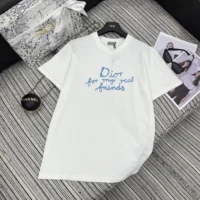 Dior Women DIOR AND HYLTON NEL T-Shirt Relaxed Fit White Cotton Jersey