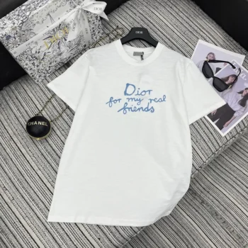 Dior Women DIOR AND HYLTON NEL T-Shirt Relaxed Fit White Cotton Jersey