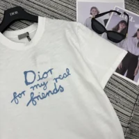 Dior Women DIOR AND HYLTON NEL T-Shirt Relaxed Fit White Cotton Jersey