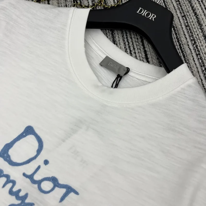 Dior Women DIOR AND HYLTON NEL T-Shirt Relaxed Fit White Cotton Jersey