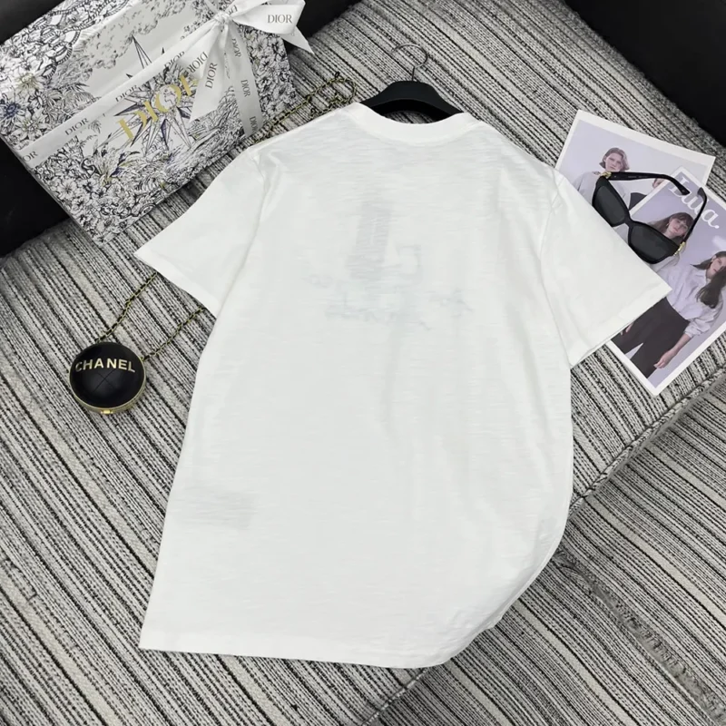 Dior Women DIOR AND HYLTON NEL T-Shirt Relaxed Fit White Cotton Jersey