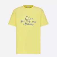Dior Women DIOR AND HYLTON NEL T-Shirt Relaxed Fit Yellow Cotton Jersey