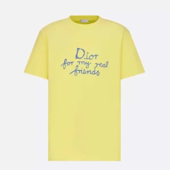 Dior Women DIOR AND HYLTON NEL T-Shirt Relaxed Fit Yellow Cotton Jersey