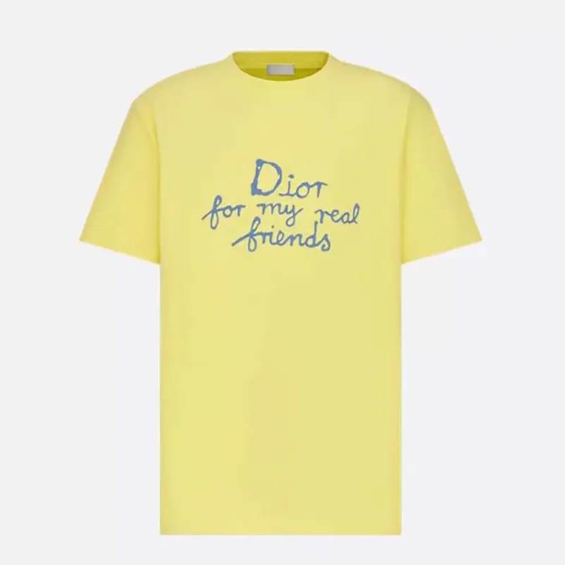 Dior Women DIOR AND HYLTON NEL T-Shirt Relaxed Fit Yellow Cotton Jersey