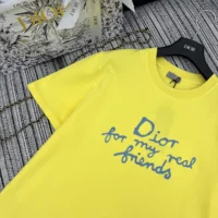 Dior Women DIOR AND HYLTON NEL T-Shirt Relaxed Fit Yellow Cotton Jersey