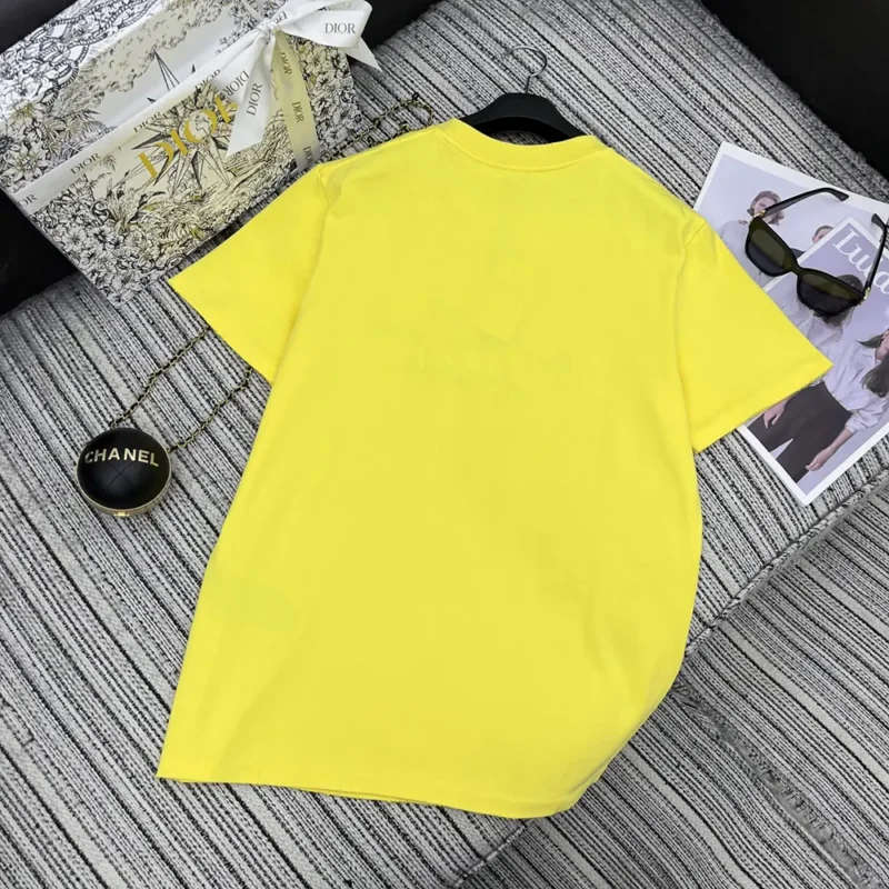 Dior Women DIOR AND HYLTON NEL T-Shirt Relaxed Fit Yellow Cotton Jersey